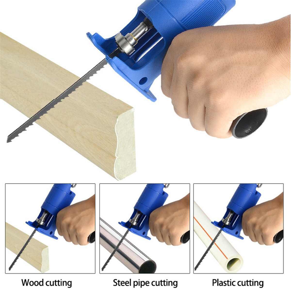 4PCS/SET NEW Reciprocating Saw Attachment Adapter Change Electric Drill Into Reciprocating Saw for Wood Metal Cutting