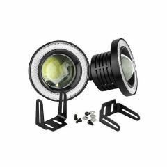 NEW 2pcs 2.5" Angel Eye Car SUV Blue COB Halo Ring Projector LED DRL Daytime Fog Lights