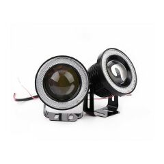 NEW 2pcs 2.5" Angel Eye Car SUV Blue COB Halo Ring Projector LED DRL Daytime Fog Lights