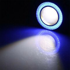 NEW 2pcs 2.5" Angel Eye Car SUV Blue COB Halo Ring Projector LED DRL Daytime Fog Lights