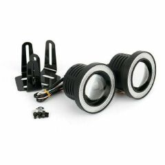 NEW 2pcs 2.5" Angel Eye Car SUV Blue COB Halo Ring Projector LED DRL Daytime Fog Lights