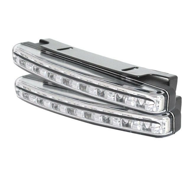 6000K Super White Drl 8 Led Daytime Running Lights Fog Lamp Chrome