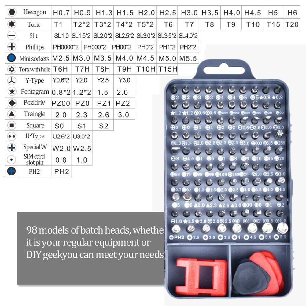 New 115 in 1 Magnetic Precision Screwdriver Set Computer Watch Phone Repair Tool Kit(115pcs/set)