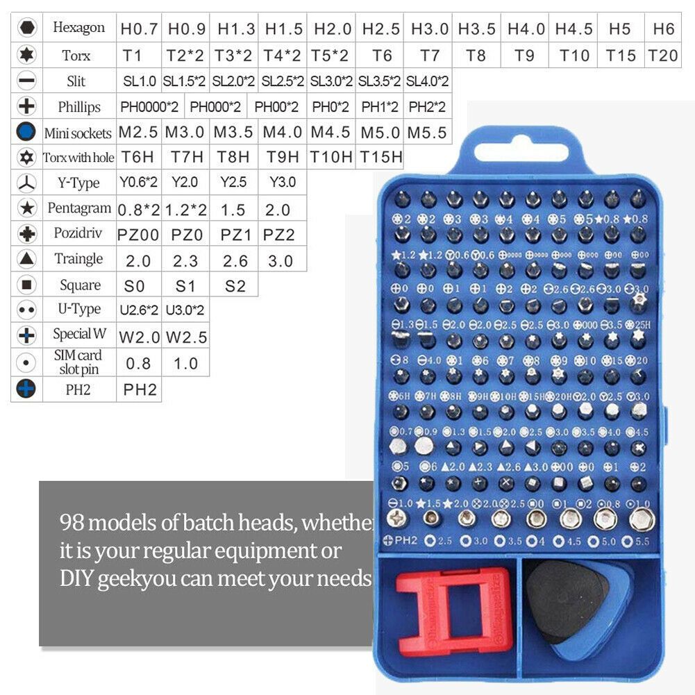 New 115 in 1 Magnetic Precision Screwdriver Set Computer Watch Phone Repair Tool Kit(115pcs/set)