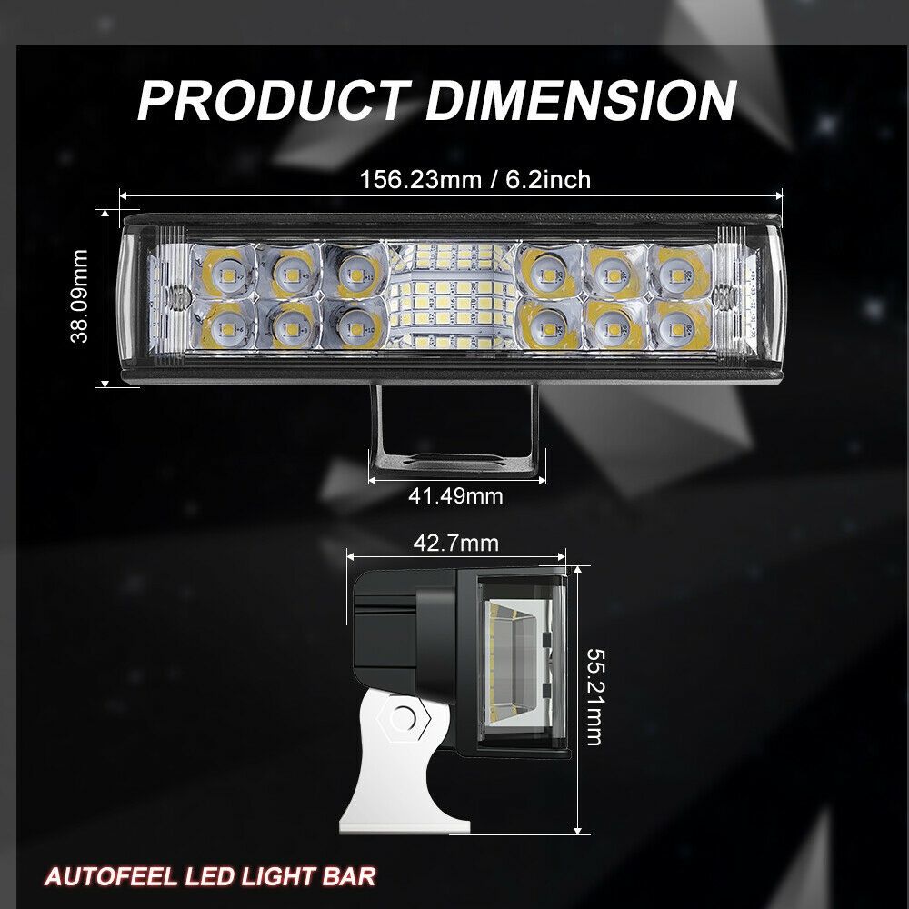 1/2pcs 7inch LED Work Light Bar Flood Spot Combo Fog Lamp Offroad Driving Truck ATV Light