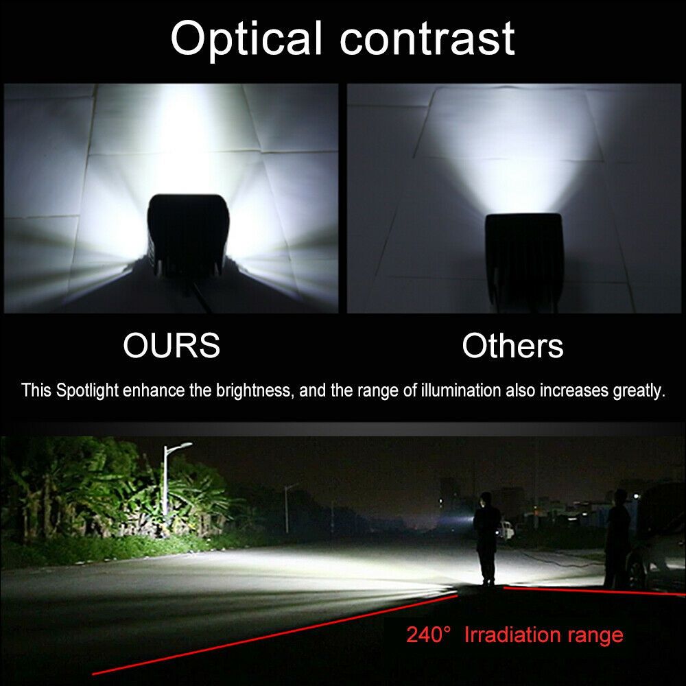1/2pcs 7inch LED Work Light Bar Flood Spot Combo Fog Lamp Offroad Driving Truck ATV Light