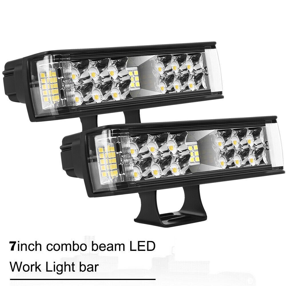 1/2pcs 7inch LED Work Light Bar Flood Spot Combo Fog Lamp Offroad Driving Truck ATV Light
