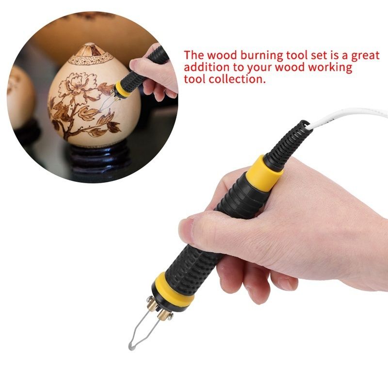 New 50W Digital Display Pyrography Pen Machine Kit Set Wood Burning Crafts Tools Tips Holder