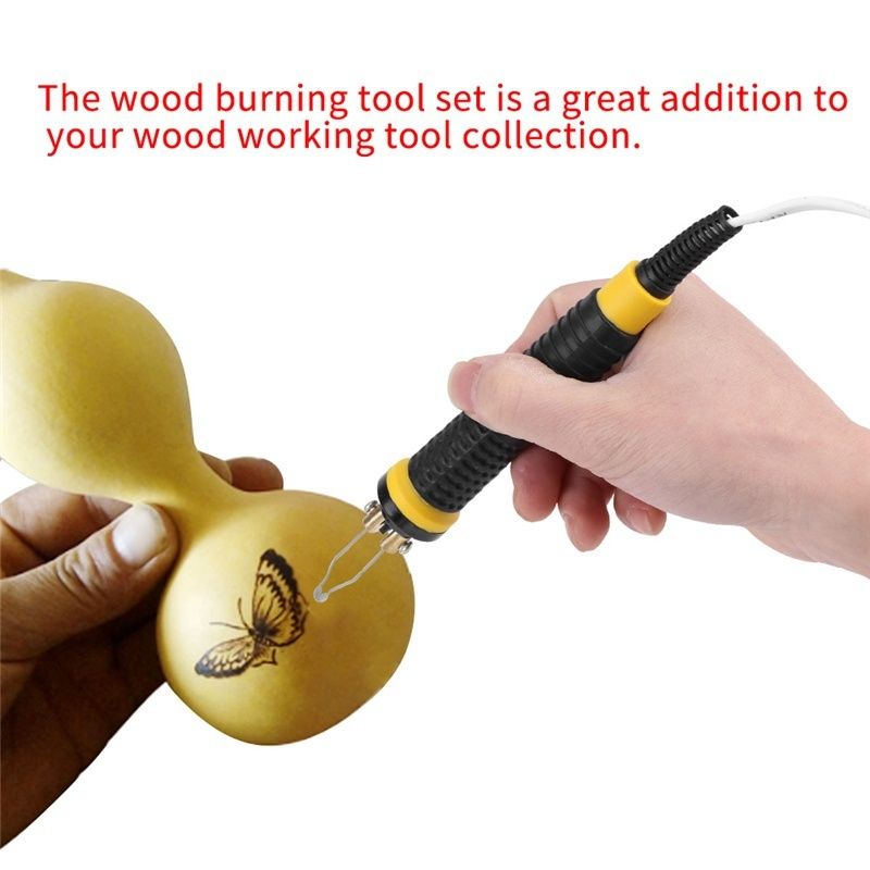 New 50W Digital Display Pyrography Pen Machine Kit Set Wood Burning Crafts Tools Tips Holder