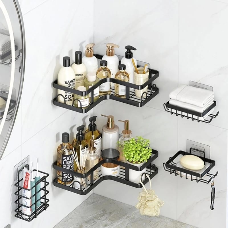 5pcs set Corner Shower caddy shelf/Bathroom organizer