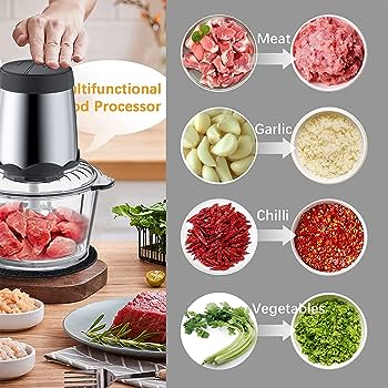 2L Multifunctional electric food chopper for grains, veges, meat grinder