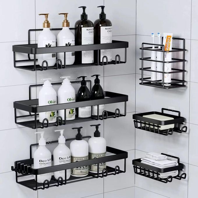 6pcs set Shower caddy shelf Bathroom organizer