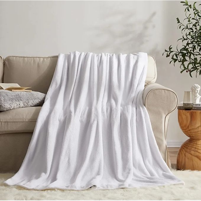 Fleece Throw Blanket(choose Your Color)-Blue,Grey,Yellow,White,Maroon,Brown