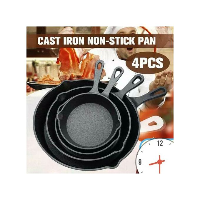 Cast Iron Frying Pan Cooking skillet egg & steak stir-fry pan 4PCS(Size 14/16/20/26CM?
