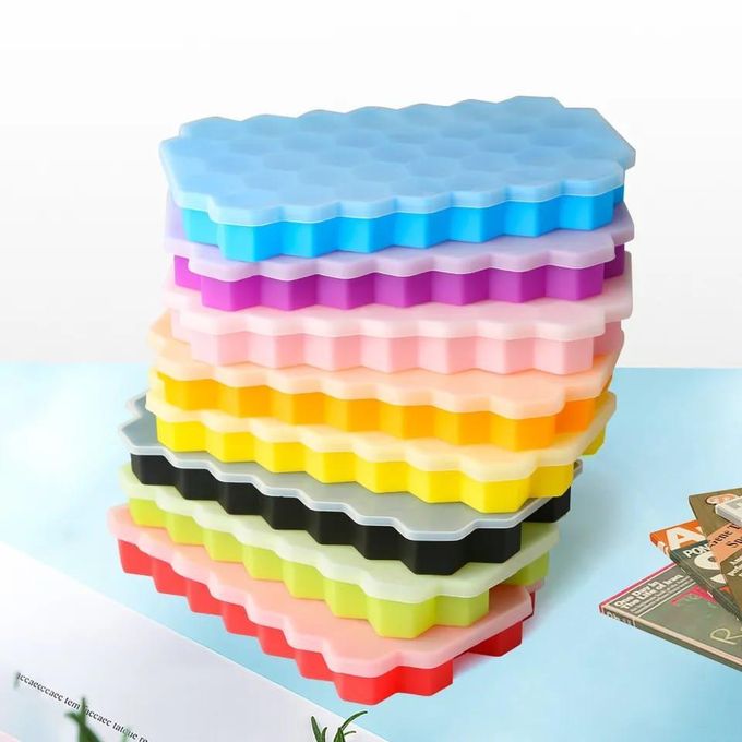 37 Grids Silicon Ice Cube Maker Tray + Top Cover 1PC