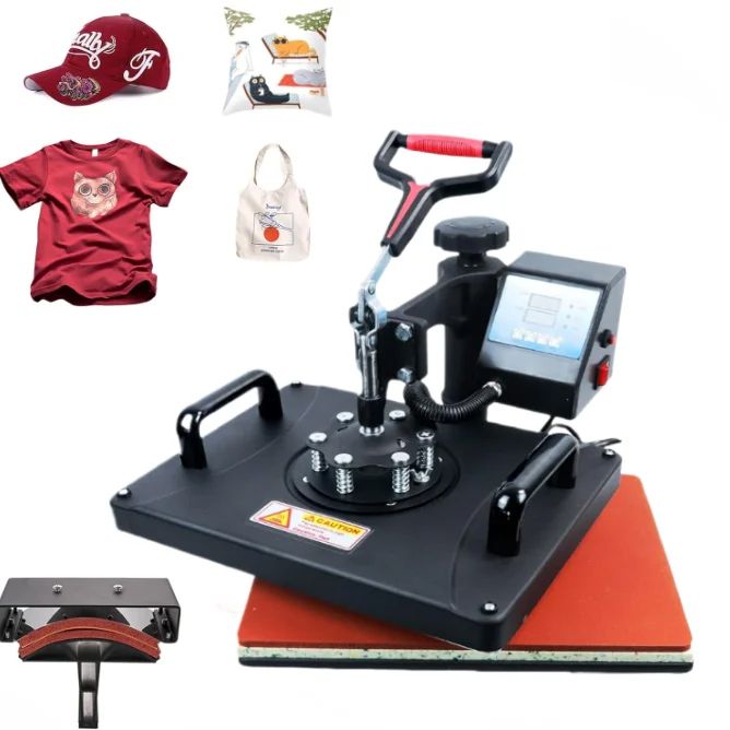 8 In 1 Heat Press Machine Combo 360°Swing Away Digital Sublimation Machine Full Color Printing Shirt Press Machine Multifunctional Heat Press For Tshirt Hat Cap Mug Plate
