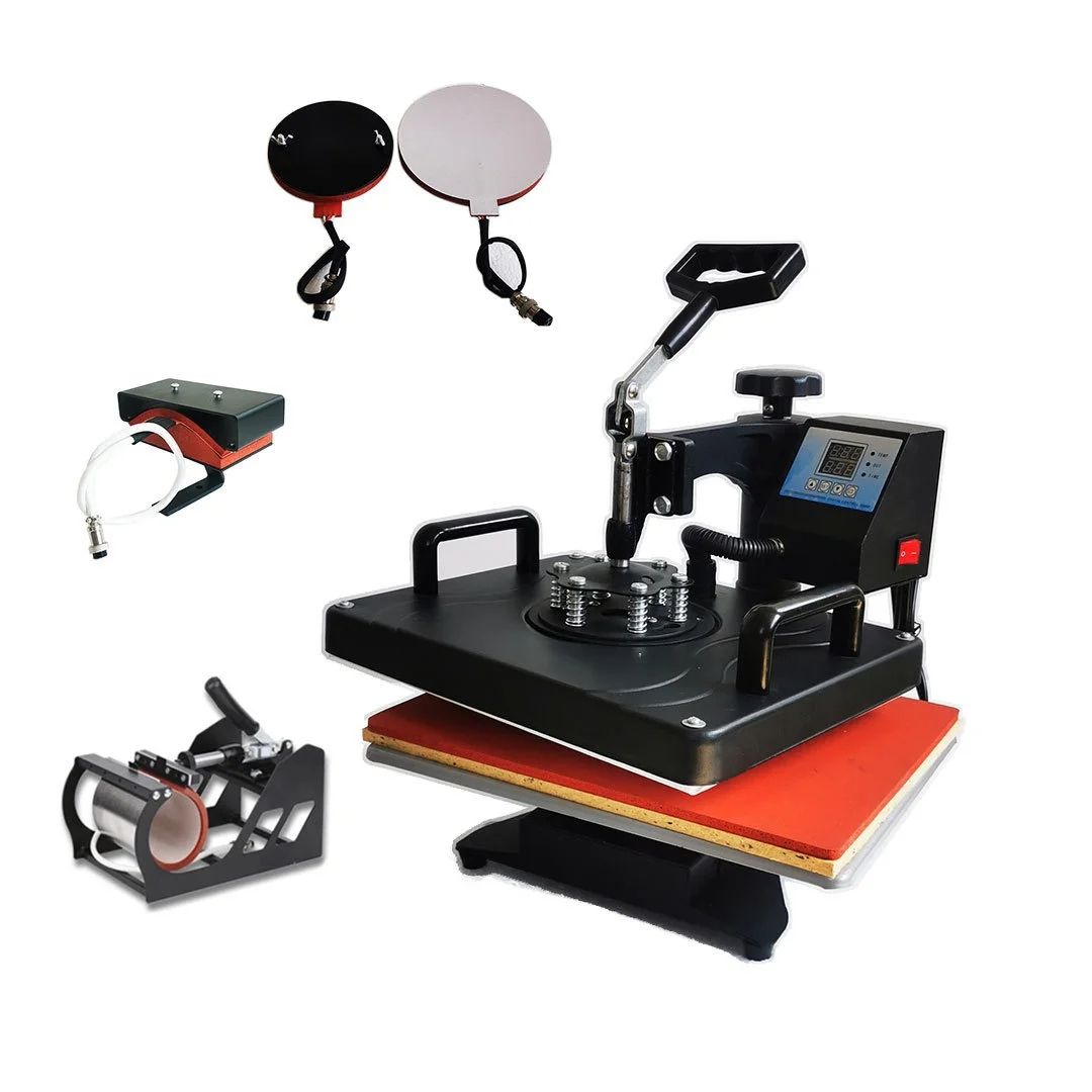 8 in 1 heat press machine for t-shirt/mug/hat wholesale high quality portable flatbed mini heat press machine