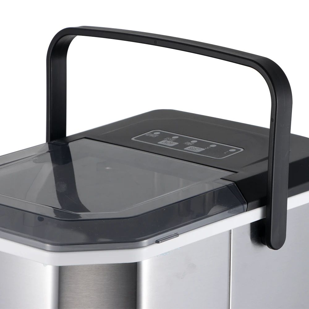 Ice Maker Machine Portable Ice Maker Ready in 8Mins 12kg/24h 9 Small Size Bullet Shaped Ices for Home/office/coffee bar
