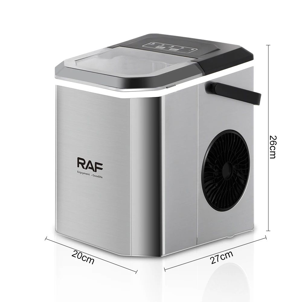 Ice Maker Machine Portable Ice Maker Ready in 8Mins 12kg/24h 9 Small Size Bullet Shaped Ices for Home/office/coffee bar