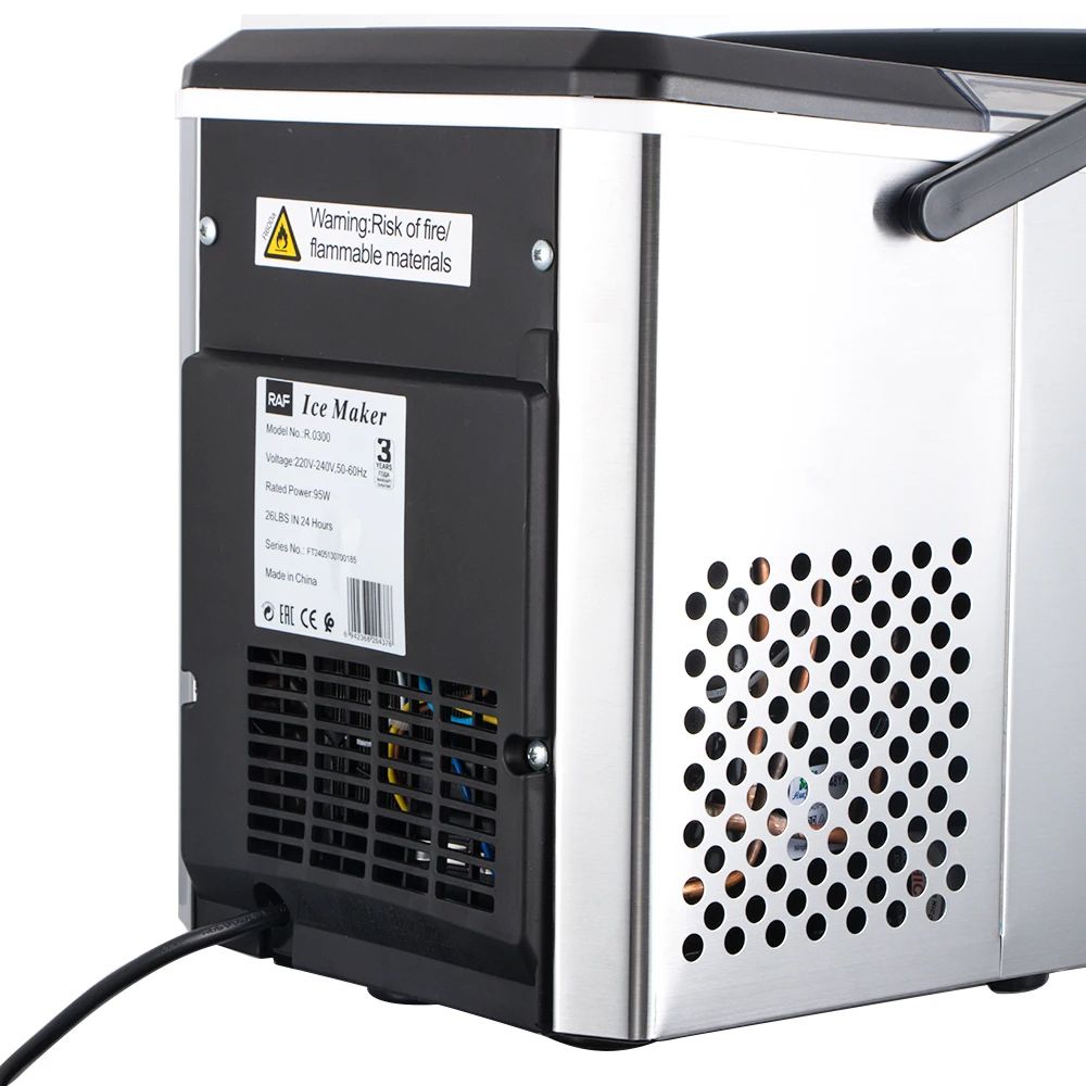 Ice Maker Machine Portable Ice Maker Ready in 8Mins 12kg/24h 9 Small Size Bullet Shaped Ices for Home/office/coffee bar