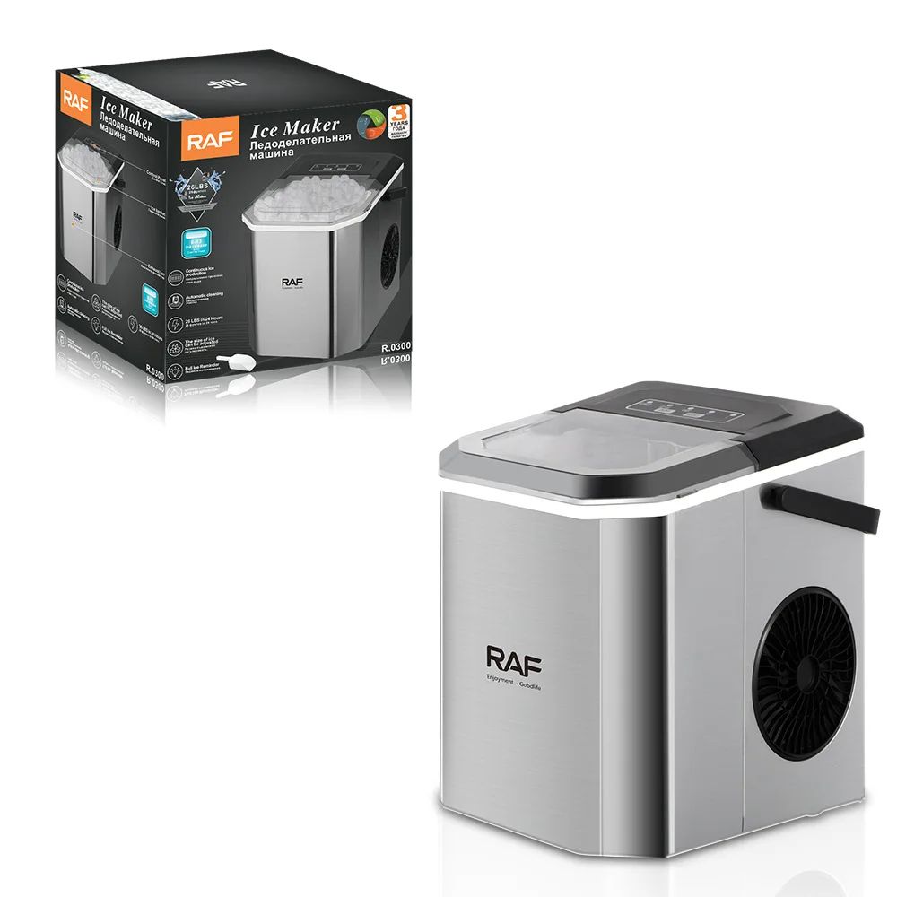 Ice Maker Machine Portable Ice Maker Ready in 8Mins 12kg/24h 9 Small Size Bullet Shaped Ices for Home/office/coffee bar