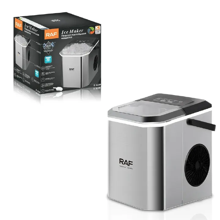 Ice Maker Machine Portable Ice Maker Ready in 8Mins 12kg/24h 9 Small Size Bullet Shaped Ices for Home/office/coffee bar