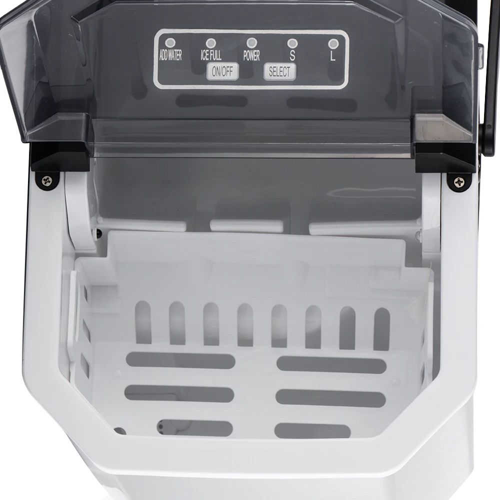 Ice Maker Machine Portable Ice Maker Ready in 8Mins 12kg/24h 9 Small Size Bullet Shaped Ices for Home/office/coffee bar