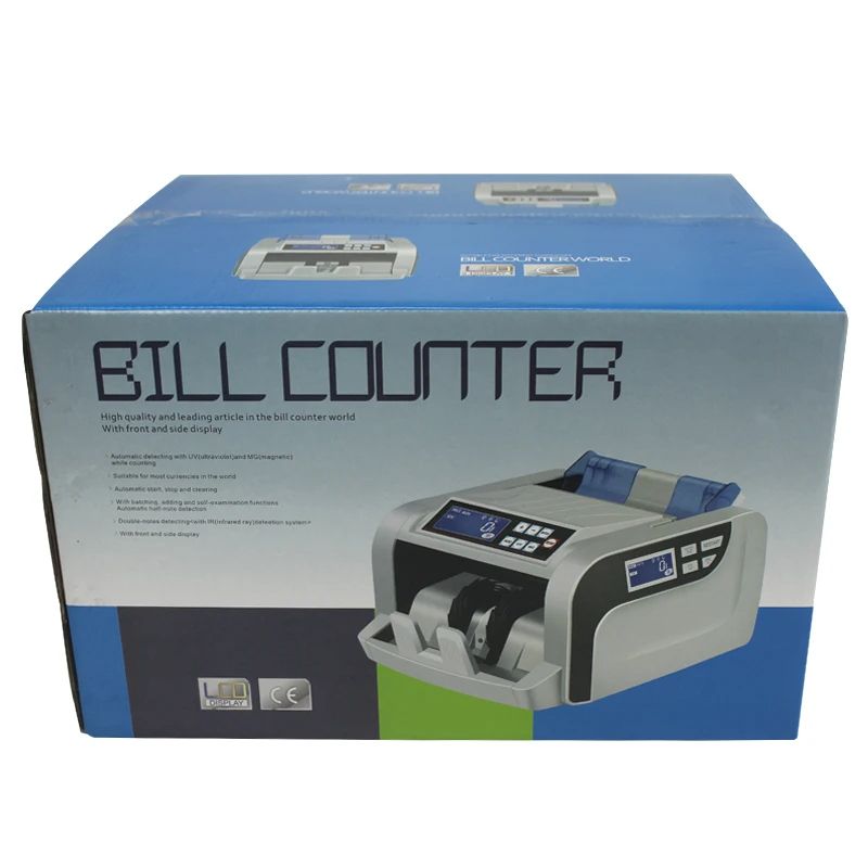 LCD Display Automatic Money Counter Machine Bank Supermarket Banknote Cash Counting Detecting