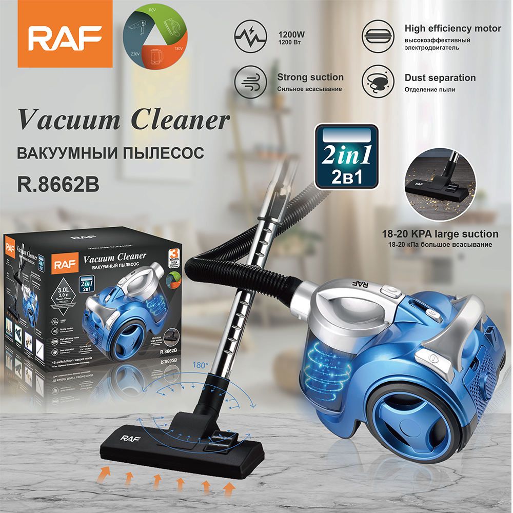 RAF Vacuum Cleaner 1200W Container 3 L Mode Floor/carpet