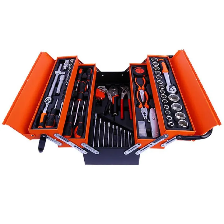 85 PC Tool Box Mul-tifuction Foldable Toolbox Package Torque Wrench Hand Tools Socket Set Kit for Car Repair Tool Kit Set