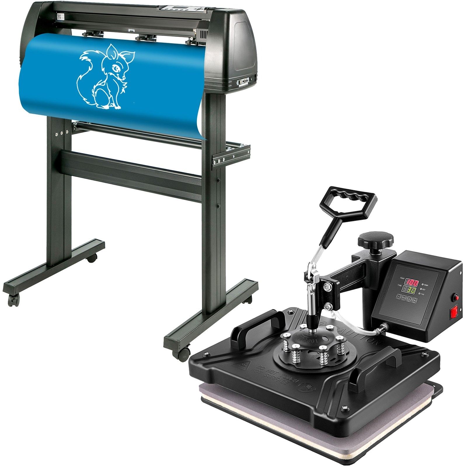 Combo 8 In 1 Heat Press 15"x12" Sublimation Machine +28" Vinyl Cutter/plotter Cutting