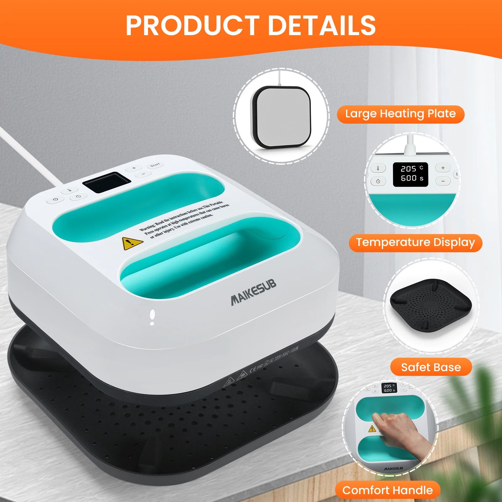 Easy Press Machine 9x9 Iron Type Heat Pess Machine for T Shirt Printing Sublimation Transfer Logo