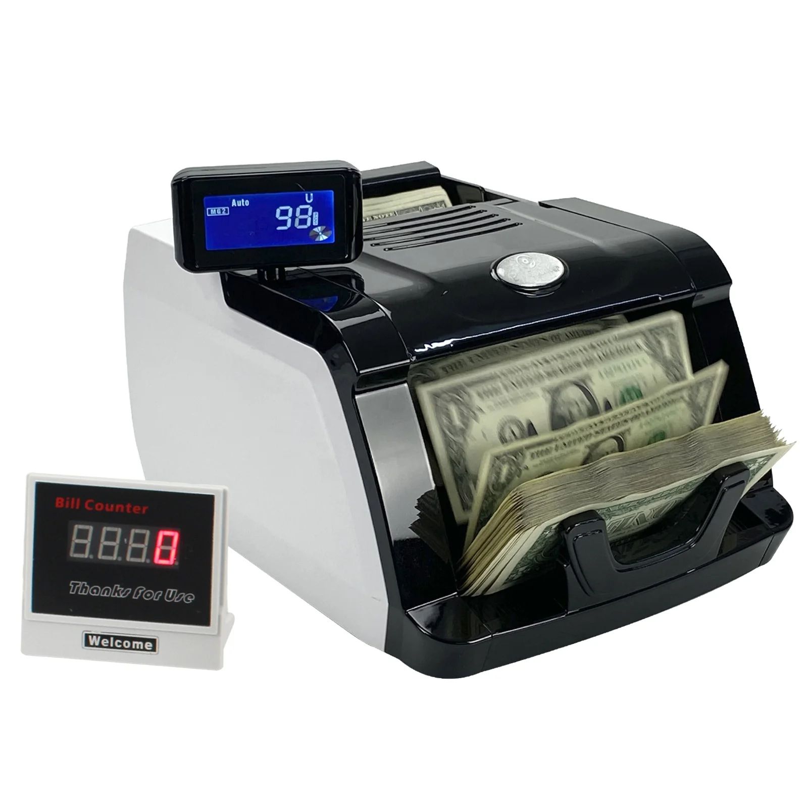 LCD Display Automatic Money Counter Machine Bank Supermarket Banknote Cash Counting Detecting