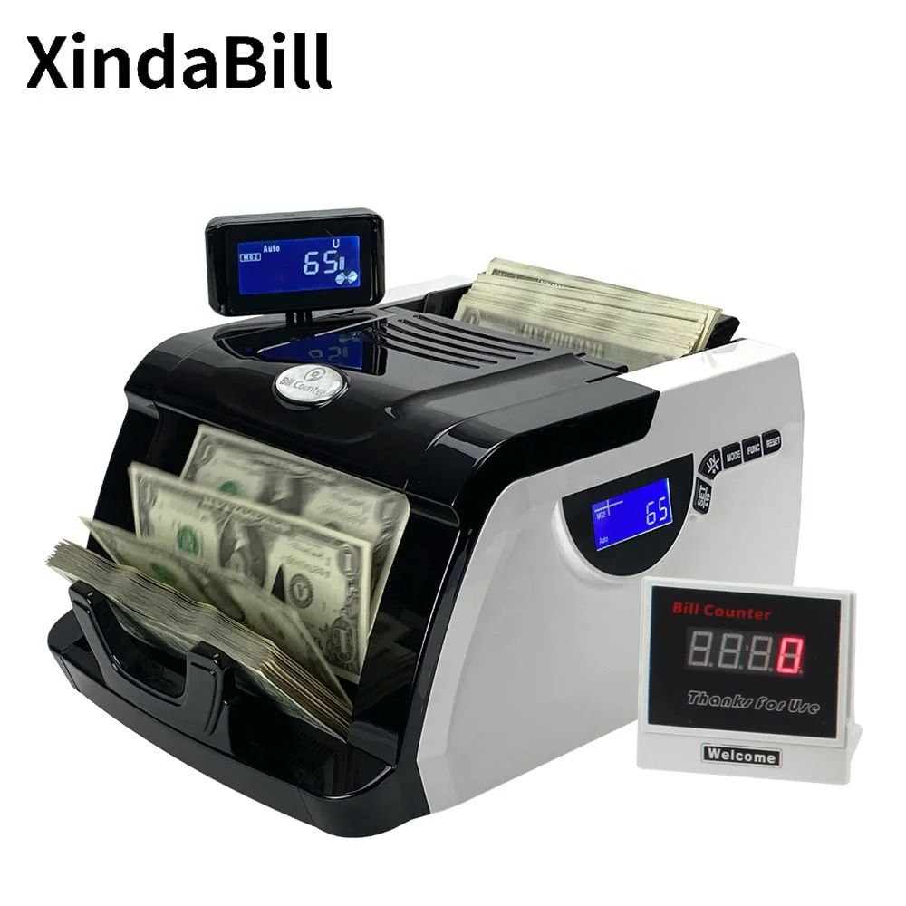LCD Display Automatic Money Counter Machine Bank Supermarket Banknote Cash Counting Detecting