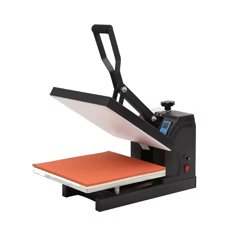 38×38cm Clamshell Heat Press Machine – Flat-Bed Sublimation Transfer Printer for T-Shirts & Garments – Digital Temperature & Timer Control
