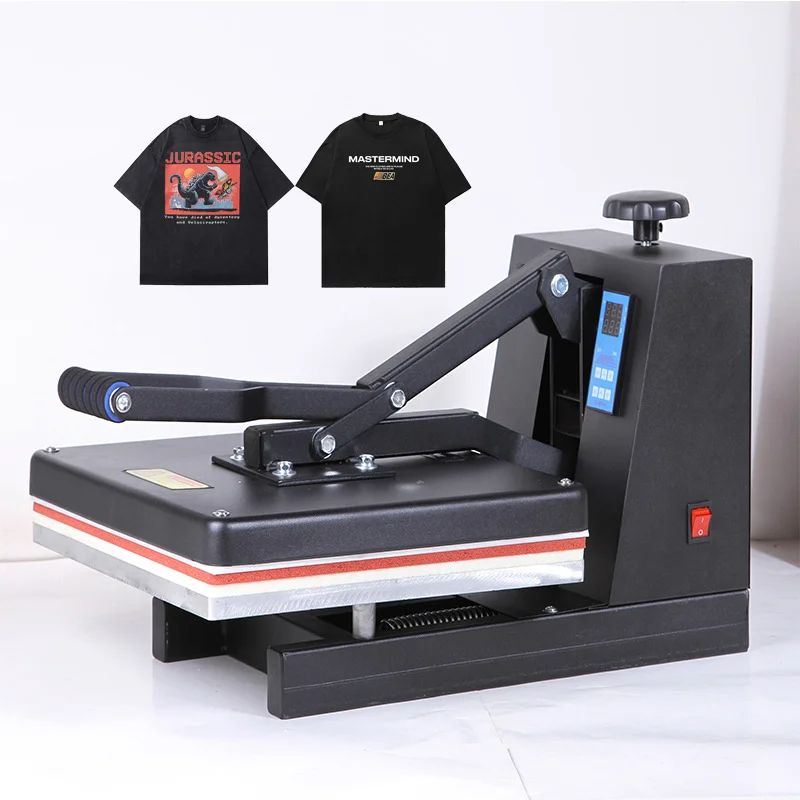38×38cm Clamshell Heat Press Machine – Flat-Bed Sublimation Transfer Printer for T-Shirts & Garments – Digital Temperature & Timer Control