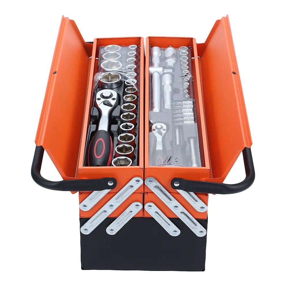 Car Repairing 85 Pcs Hand Socket Security Household Auto Tools Wrench Socket Set Mechanical Metal Box Hand Tool Set Box