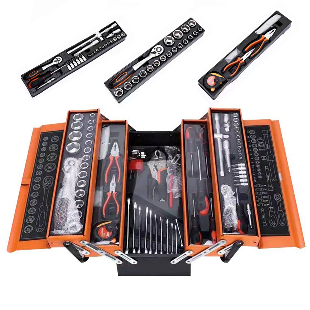 85 Pieces Ratchet Wrench Pliers Set Carrying case Auto Repair Toolbox Set