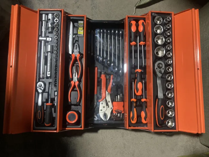85 Pcs Factory Repair Tool Set Household Set Auto Repair Maintenance Mechanical Tools Kit Socket Wrench Set Tool Box