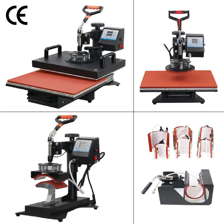 10 In 1 Combo Heat-Press Sublimation Transfer Machine For T Shirt/Plate/Mug/Shoe/Pen/Cap
