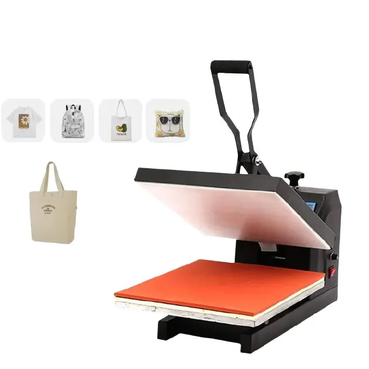 38*38 Flat Manual Heat Press Machine for T-Shirts Clothing Custom Digital Flatbed Transfer Flex for Personalized Iron Ons