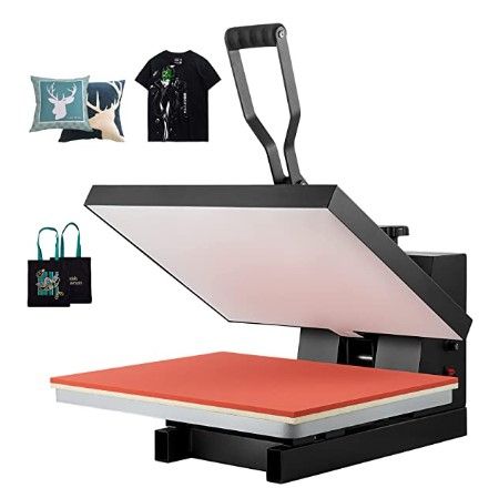 Combo High-performance 38x38cm flatbed heat press for t-shirts, vinyl, and sublimation. Digital timer & temperature control. Fast heat-up. Ideal for home or business