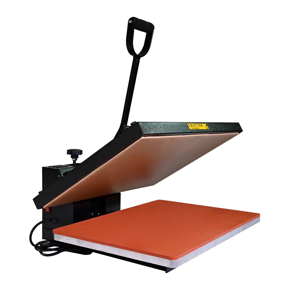 Combo High-performance 38x38cm flatbed heat press for t-shirts, vinyl, and sublimation. Digital timer & temperature control. Fast heat-up. Ideal for home or business