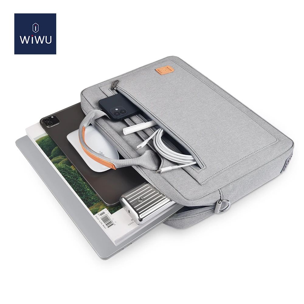 WIWU Pioneer Shoulder Bag Waterproof & Shockproof For 15 inch Laptop/ Ultrabook Grey