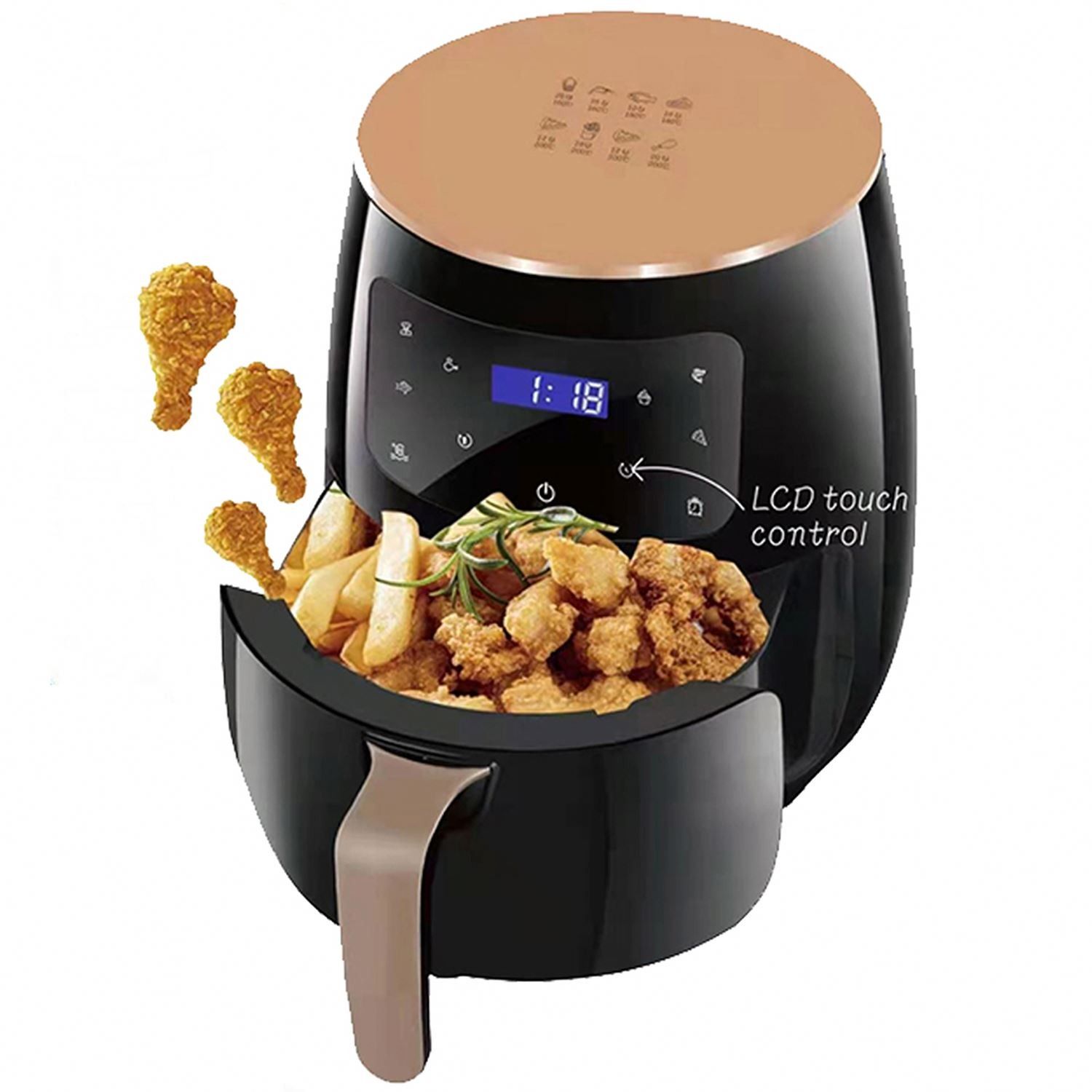Modern Digital Control Electric air Fryer Oven 6L Capacity Overheat Protection Multi-functional Electric Fryer for Household Use