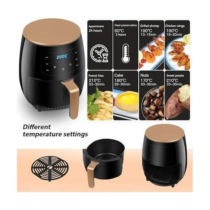 Modern Digital Control Electric air Fryer Oven 6L Capacity Overheat Protection Multi-functional Electric Fryer for Household Use