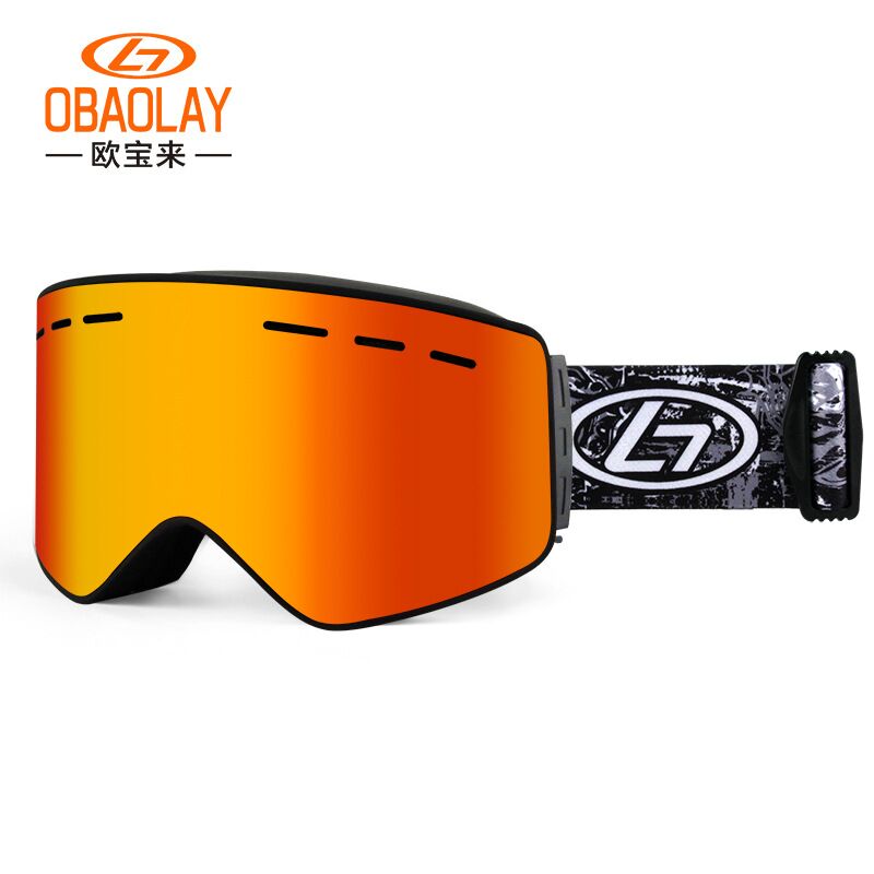 Outdoor High Quality Low MOQ Adult Unisex Sports Snowboard Custom Fashion Anti-fog Flexible Frame Ski Goggles