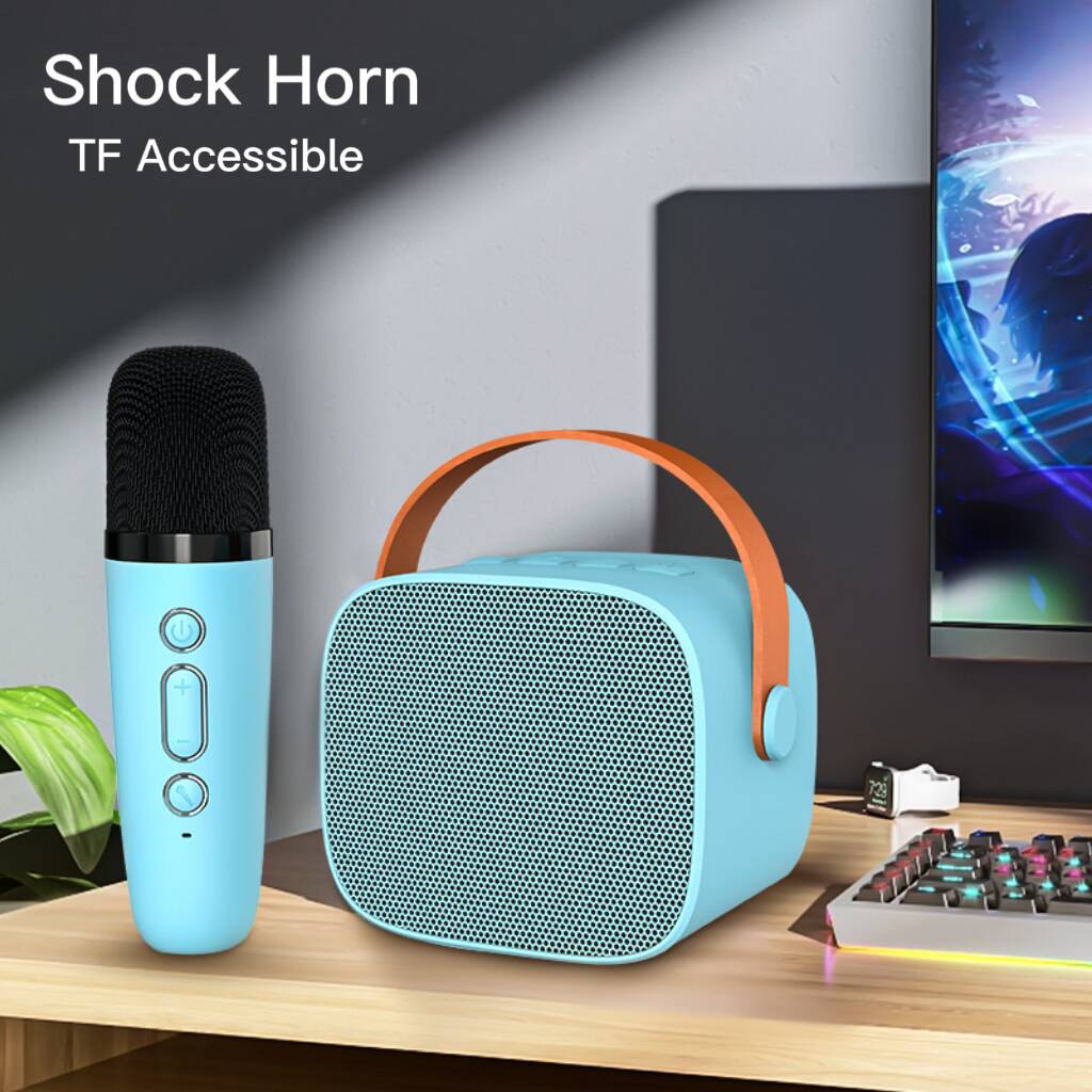 Portable Mini Microphone Speaker Wireless BT Outdoor Audio Family Singing and Karaoke Mini Portable Microphone Audio integrated Microphone