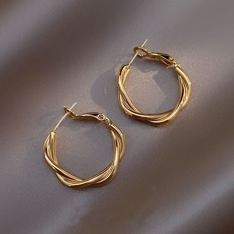 9Pieces/Set Women Elegant Gold Explosive Earrings 2025 New High-grade Metal Women's Fashion Accessories Jewellery