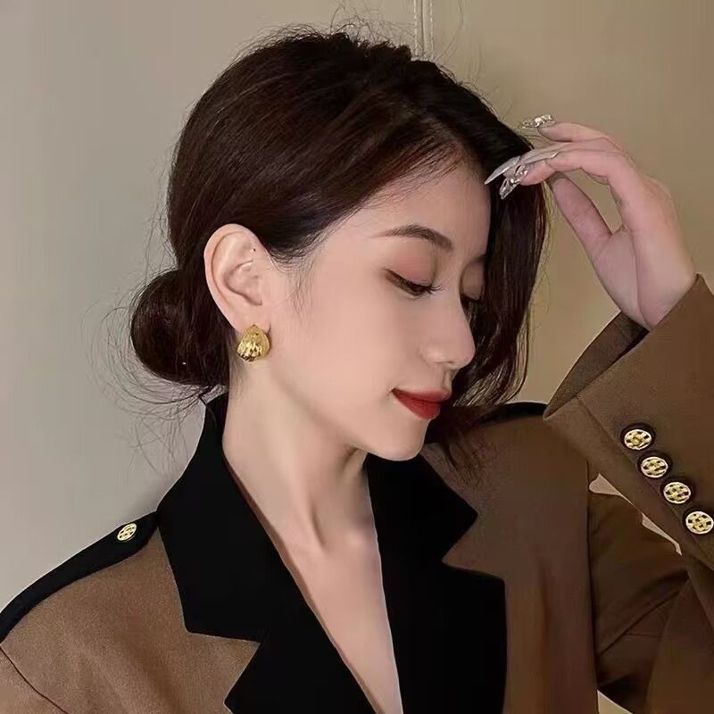 9Pieces/Set Women Elegant Gold Explosive Earrings 2025 New High-grade Metal Women's Fashion Accessories Jewellery